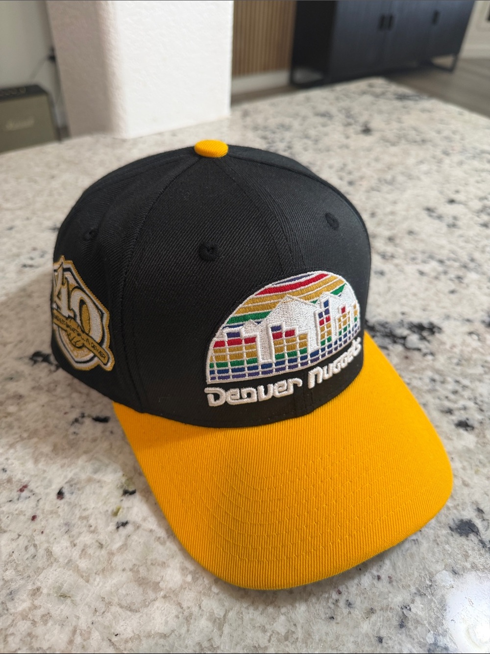 Mitchell & Ness Black and Yellow Interior-Trim Snapback Hat